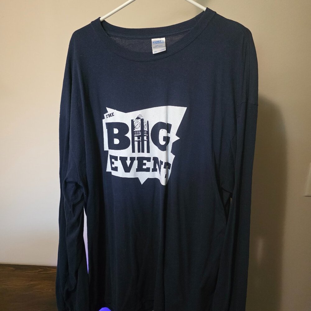 3XL Vintage Navy Graphic Long Sleeve T-Shirt